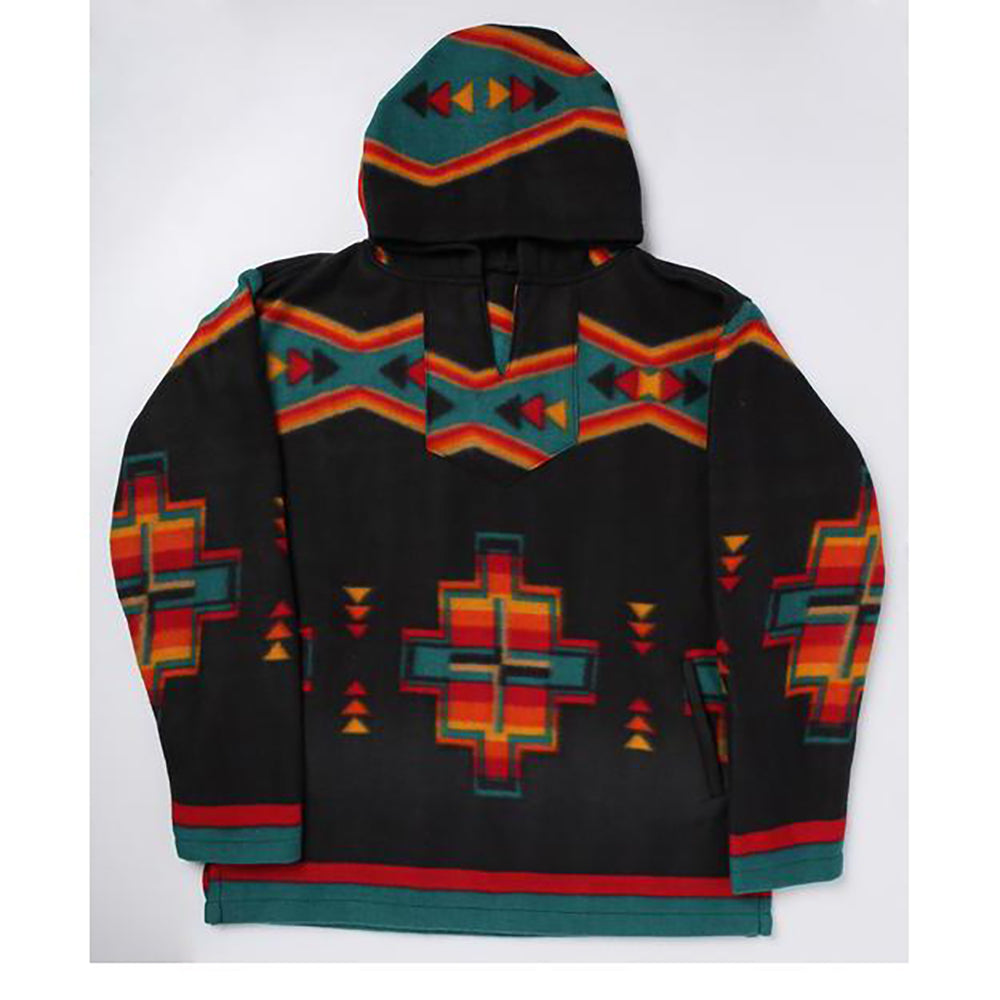 Black Aztec Fleece Pullover Hoodie – Western Edge, Ltd.