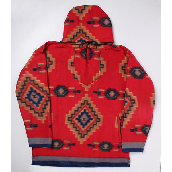 Red Aztec Fleece Pullover Hoodie – Western Edge, Ltd.