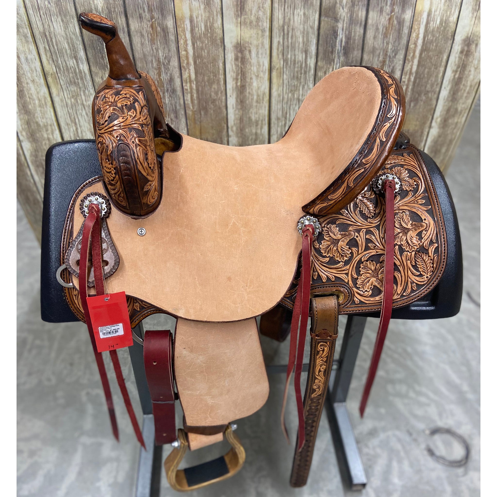 Paul Taylor 14 Inch Two Toned Floral Barrel Saddle Western Edge Ltd