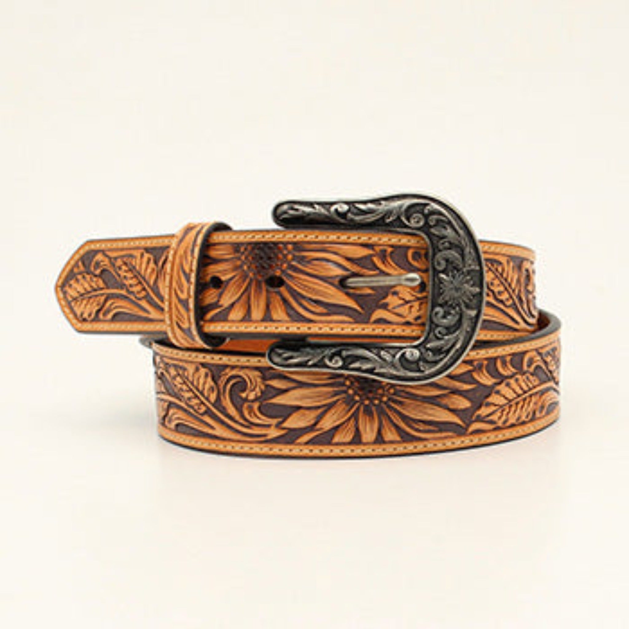 Nocona Natural Sunflower Tooled Belt – Western Edge, Ltd.