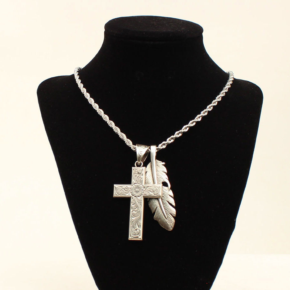 Cross and Feather Pendant Necklace – Western Edge, Ltd.