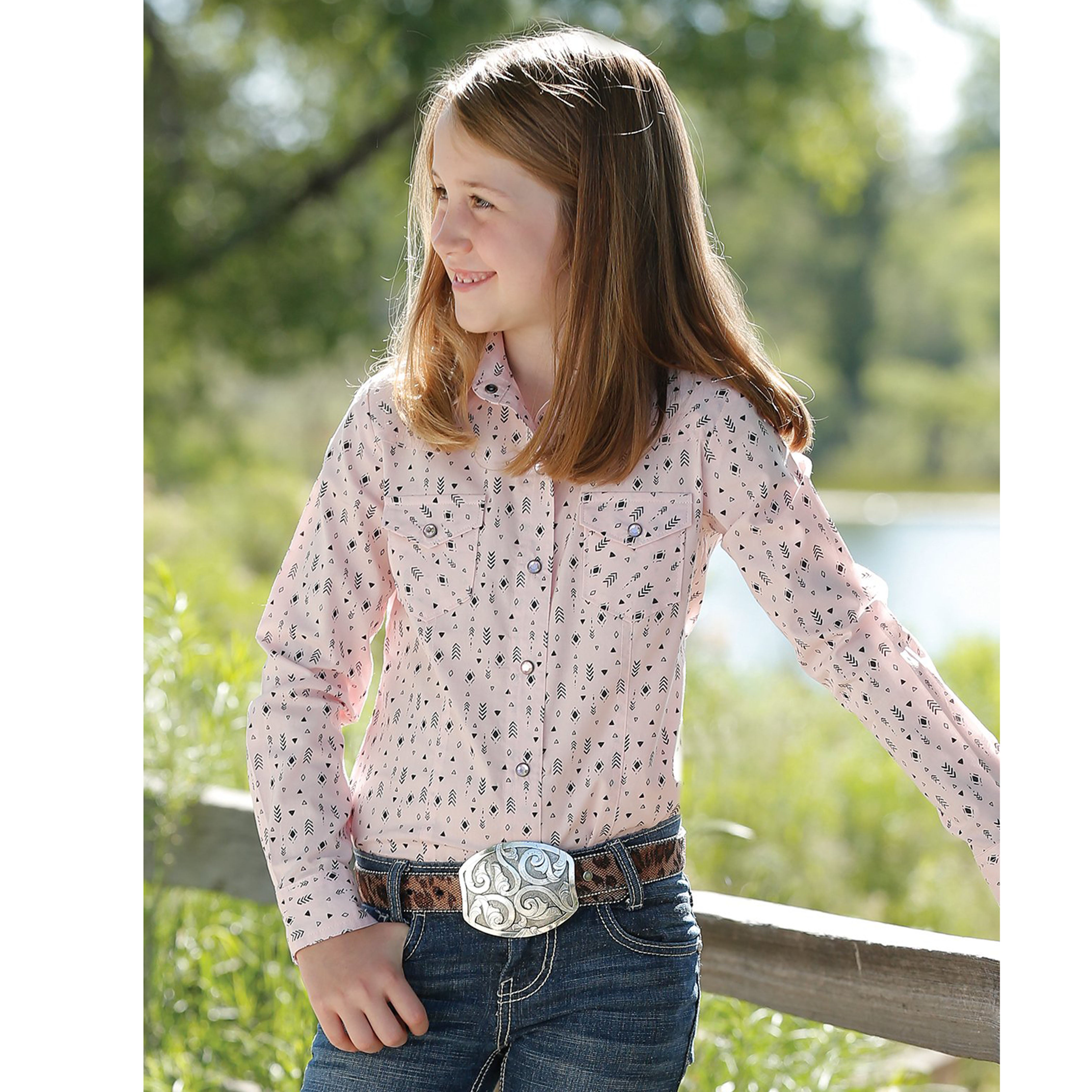 light pink western shirt