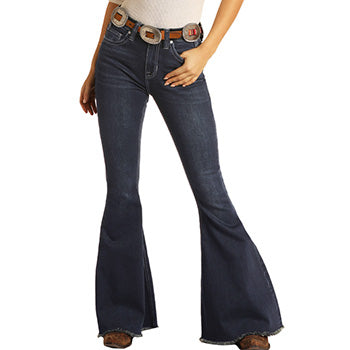 high rise bell bottom jeans