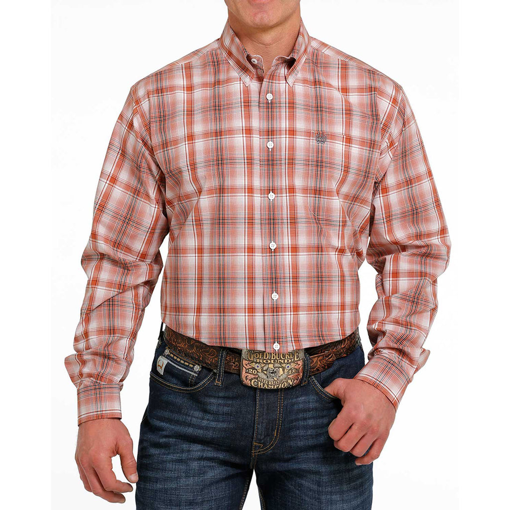 Cinch Men's Orange Plaid Shirt – Western Edge, Ltd.