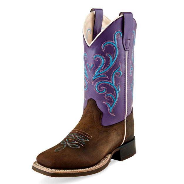 purple square toe boots