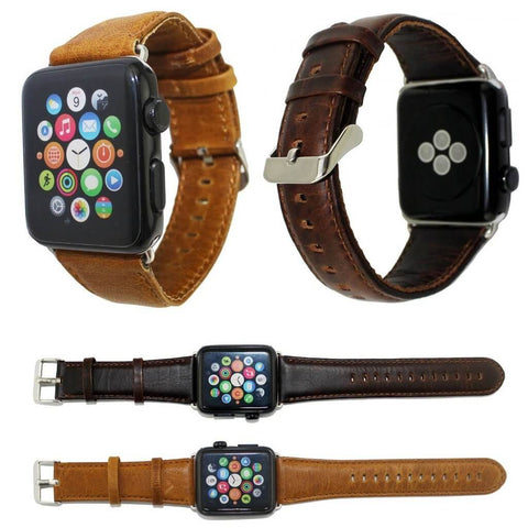 anhem - apple watch leather band brown