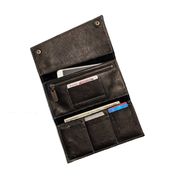 tri-fold wallet, what fits by Brynn Capella, made in the USA