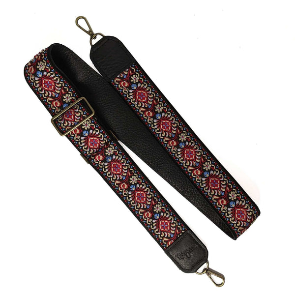 The Harper Guitar Strap Style Bag Strap Red Coral & Pink 