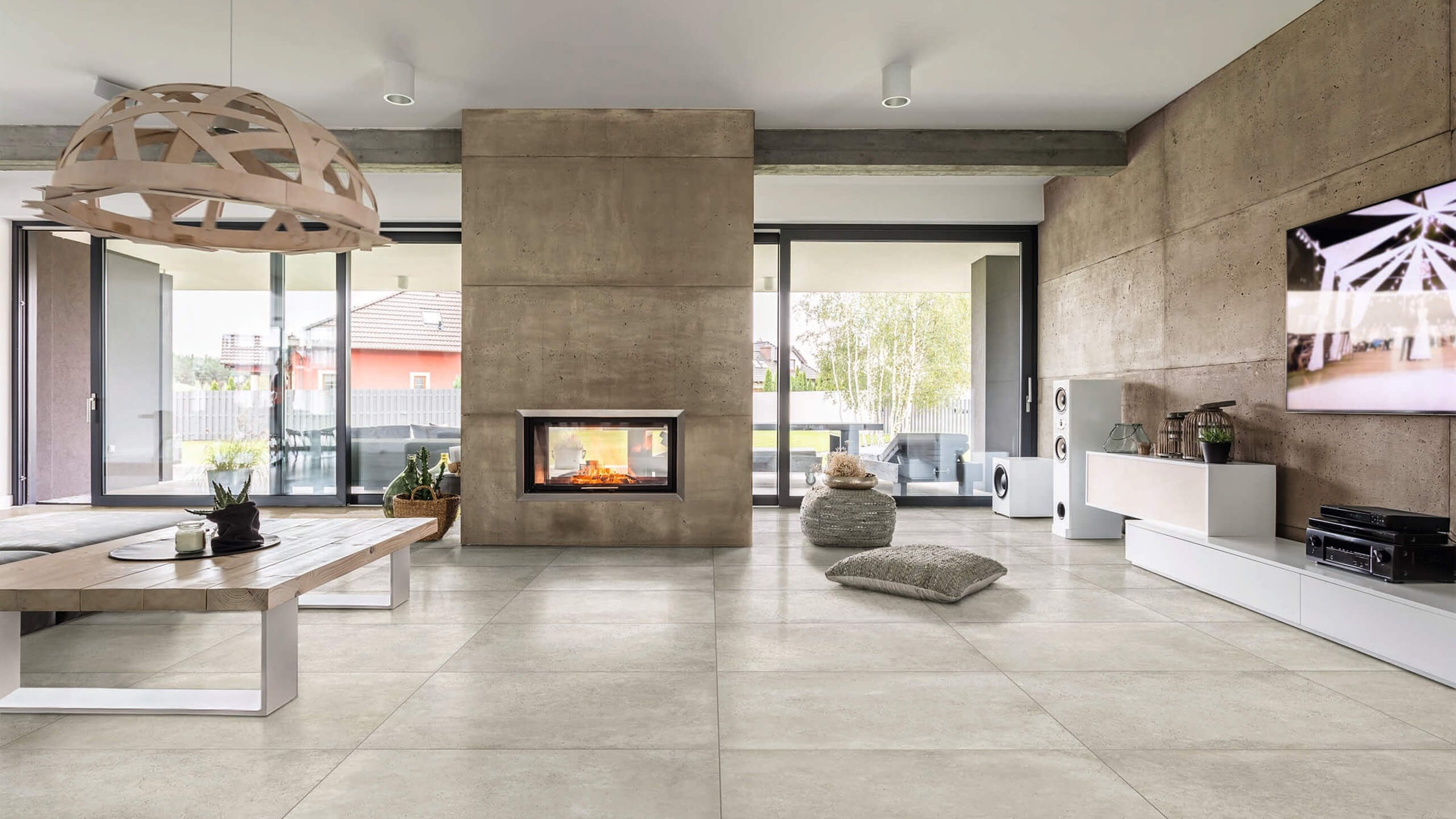 tiles design in living room