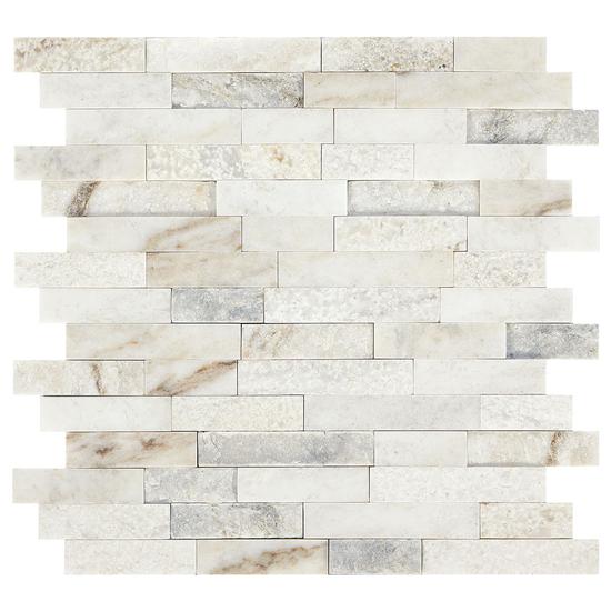 Daybreak White 7.625 in. x 7.625 in. Polished Marble Wall Mount Corner  Shelf Tile