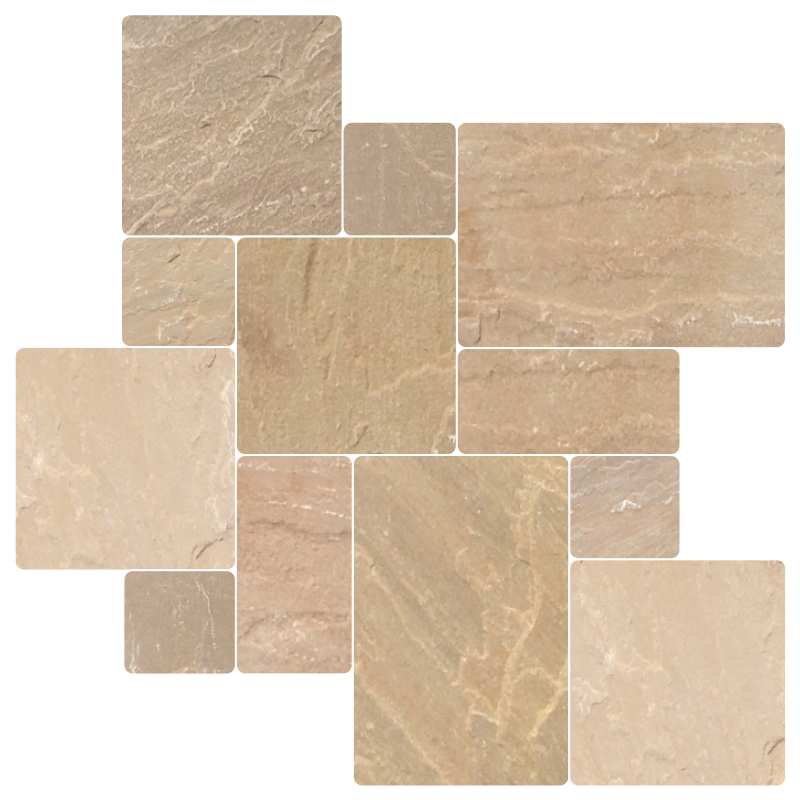 Antique Brown Tumbled Sandstone Paver Versailles Pattern — Stone & Tile  Shoppe, Inc.