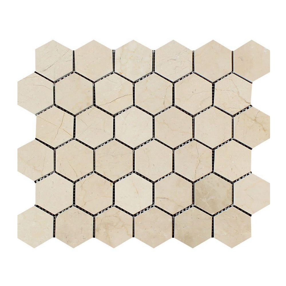 Crema Marfil 10 Inch Hexagon Honed Marble Tile