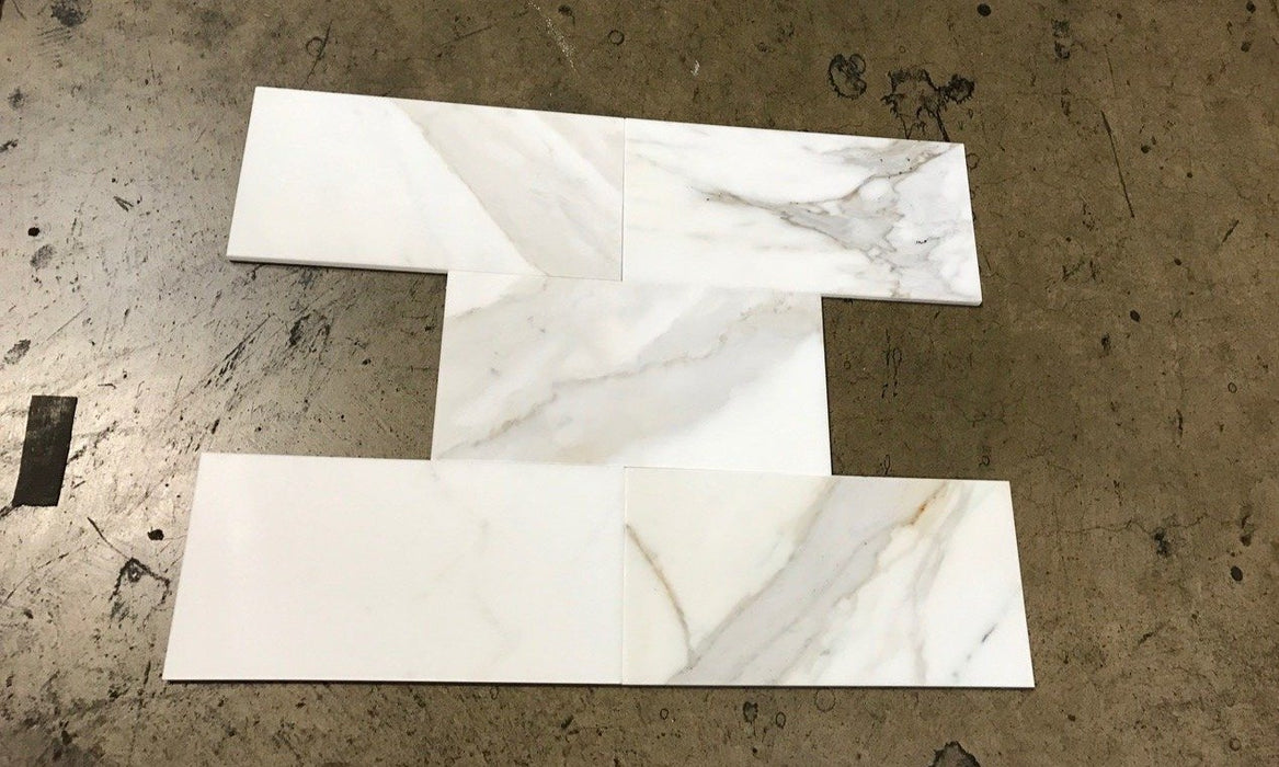Calacatta Gold Marble Tile - 6" x 12" Polished