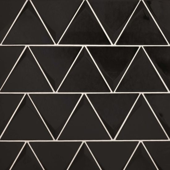 Triangolo Black Ceramic Tile - Matte