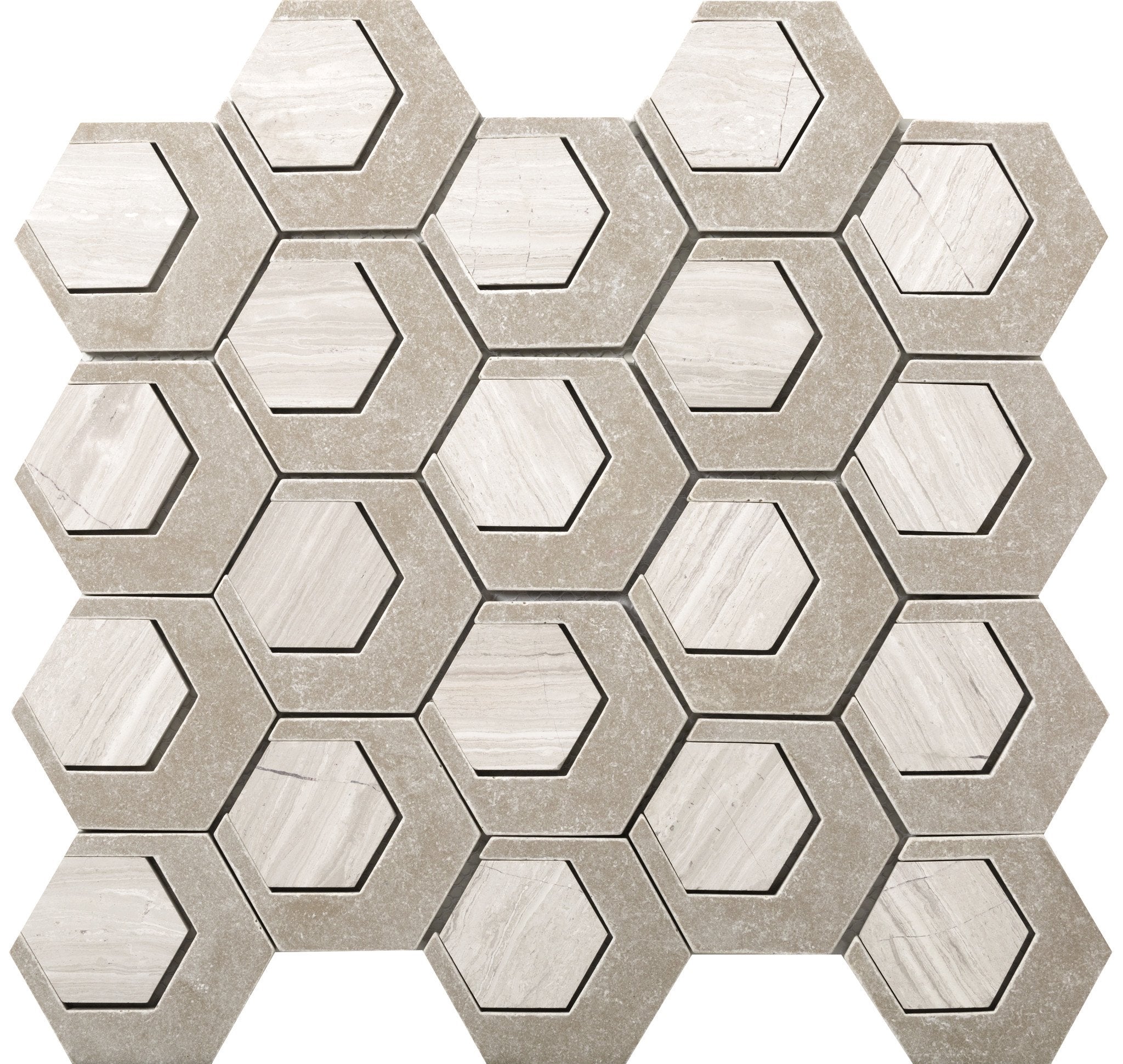 Catalyst Oxygen Natural Stone Mosaic - Hexagon