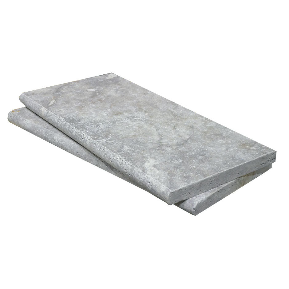 Titanium Travertine Bullnose Pool Coping - Tumbled