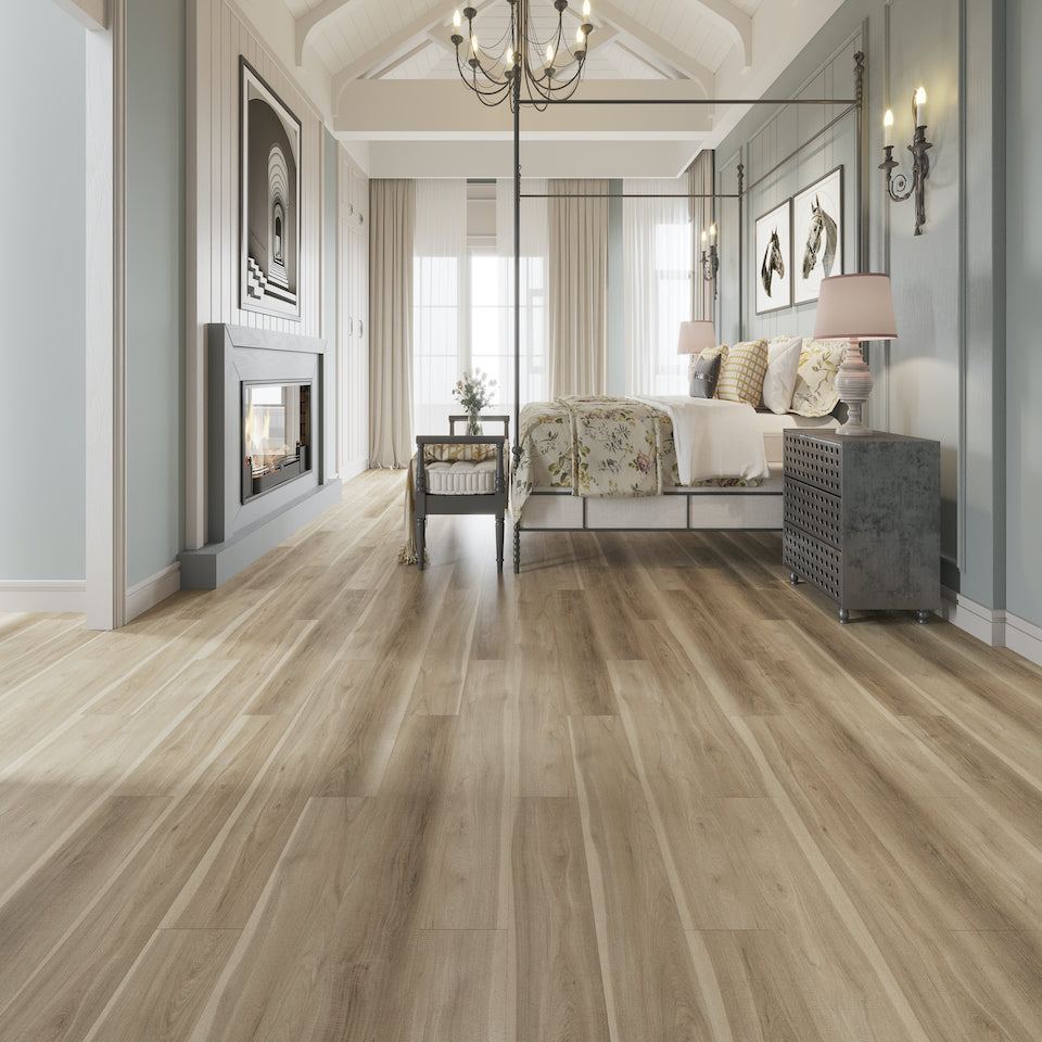 Luxury Vinyl Prime Waterproof Flooring Pearly White - Oak