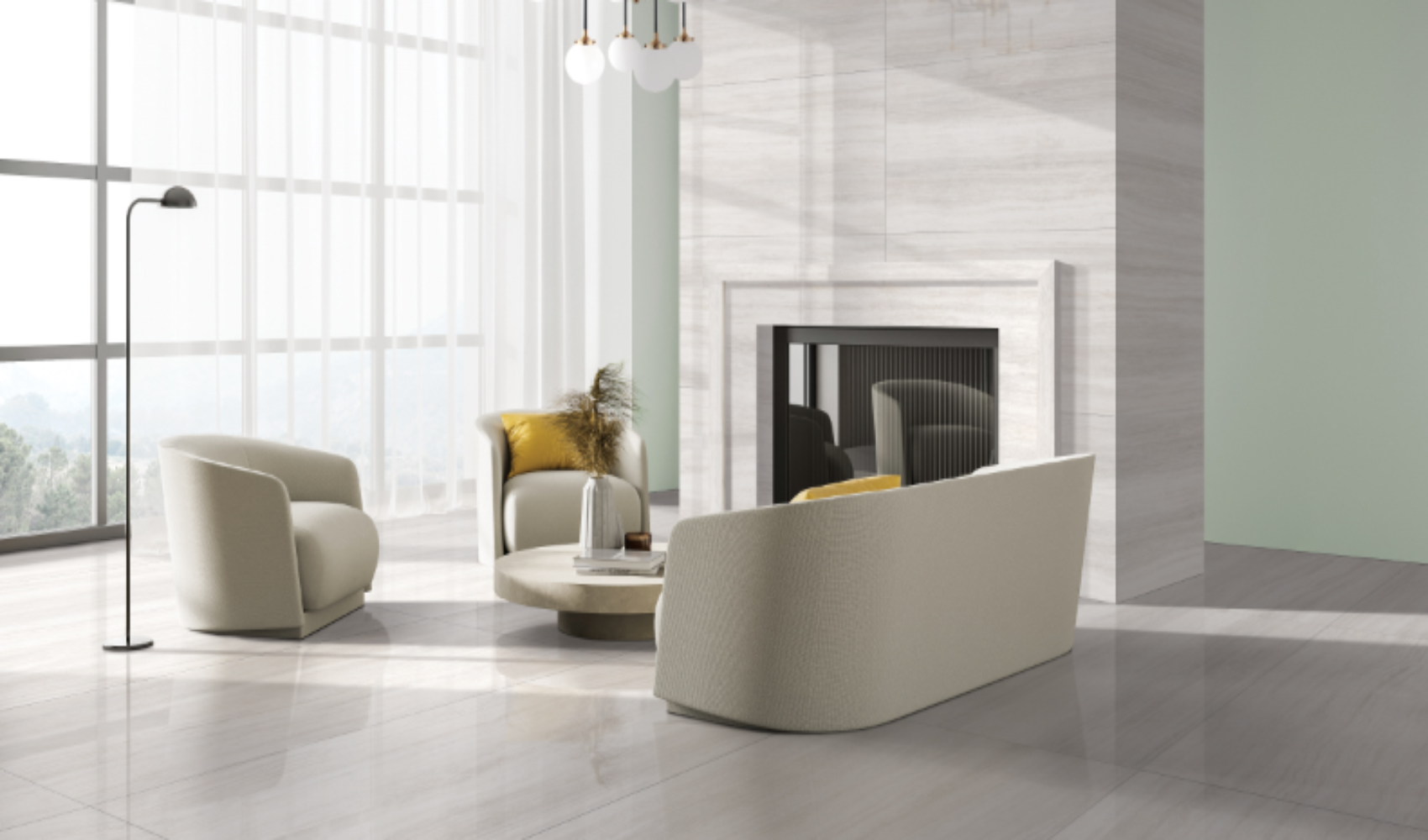 Zenit White Porcelain Tile - Polished