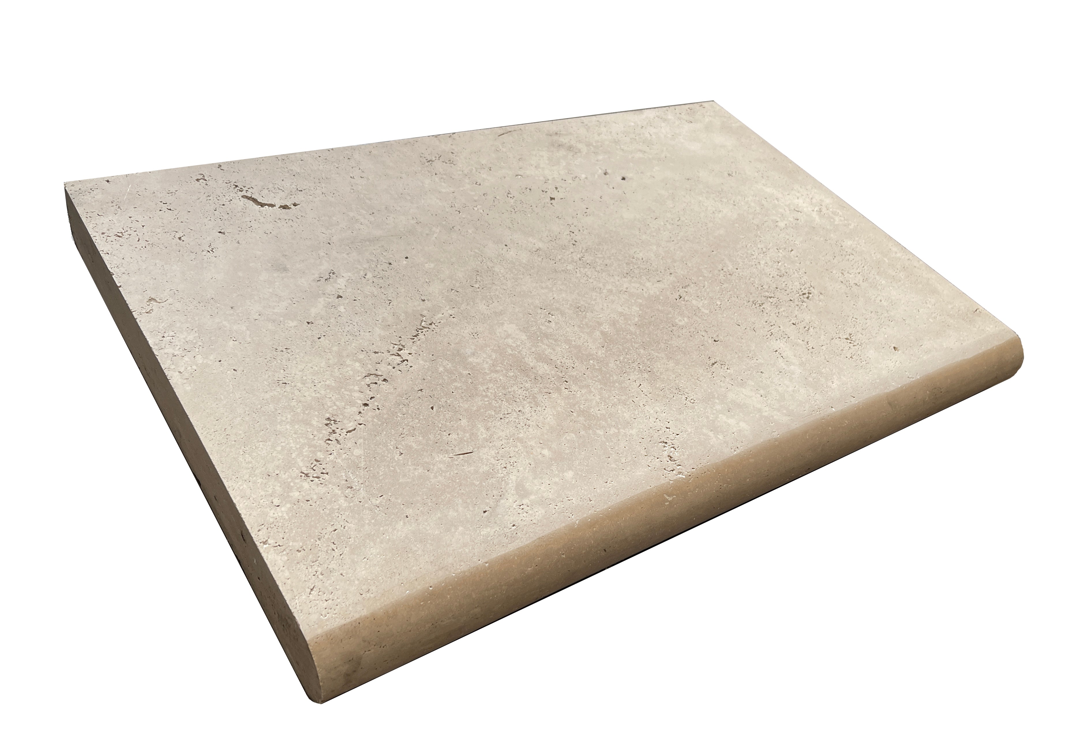 Ivory Honed Travertine Bullnose Pool Coping - Stone & Tile Shoppe