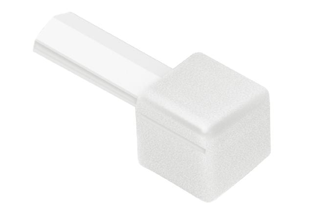 Quadec Outside Corner Metal Tile Edging Trim - Matte White Textured Color  Coated Aluminum