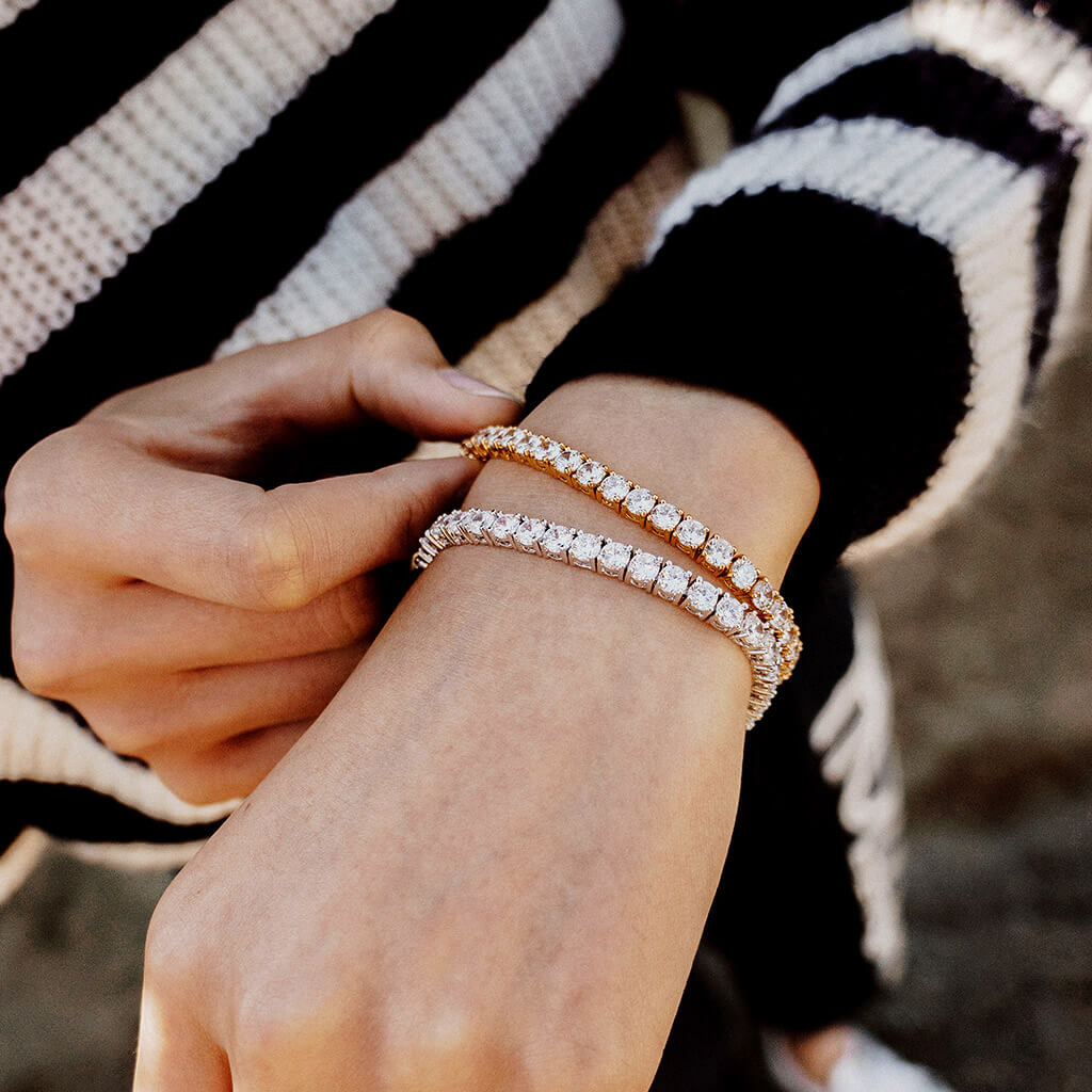 Gold and Silver Tennis Bracelet