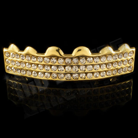 18K Iced Out Grillz with AAA CZ Stones in Gold, Silver, and More! – Niv ...