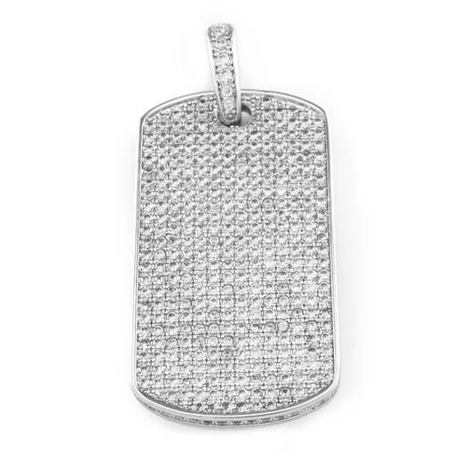 iced out dog tag chain