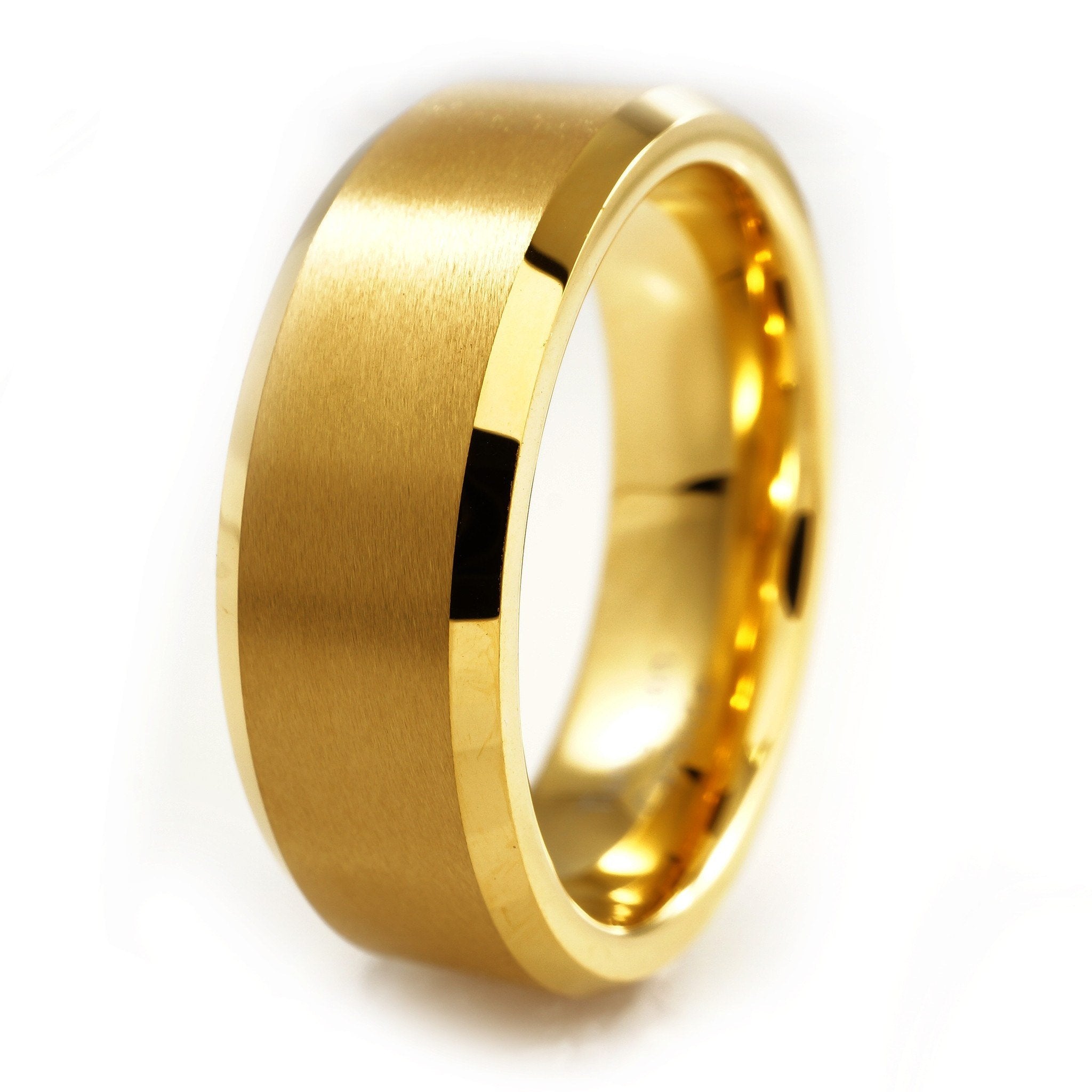 18K Gold Tungsten Carbide Ring 8MM – Niv's Bling