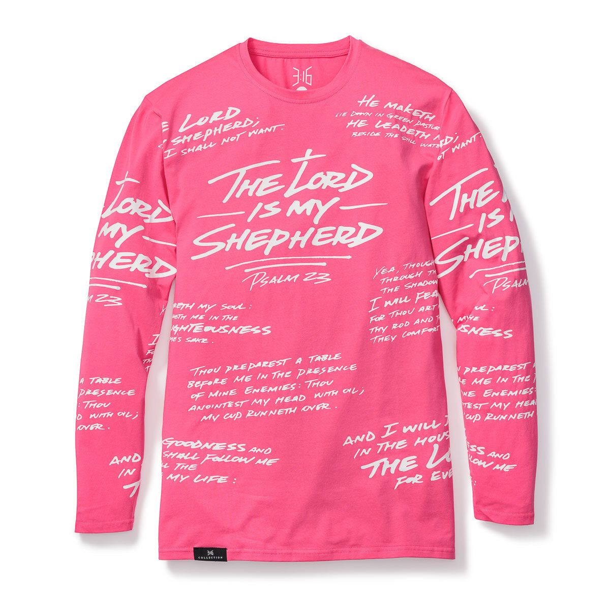 PSALM 23 - ALL OVER LONG SLEEVE - PINK - 316collection product image