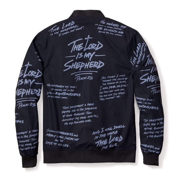 Psalm 23 Premium Bomber Jacket - BLACK - 316collection