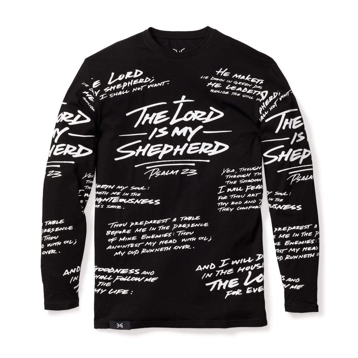 PSALM 23 - ALL OVER LONG SLEEVE - BLACK/WHITE - 316collection product image