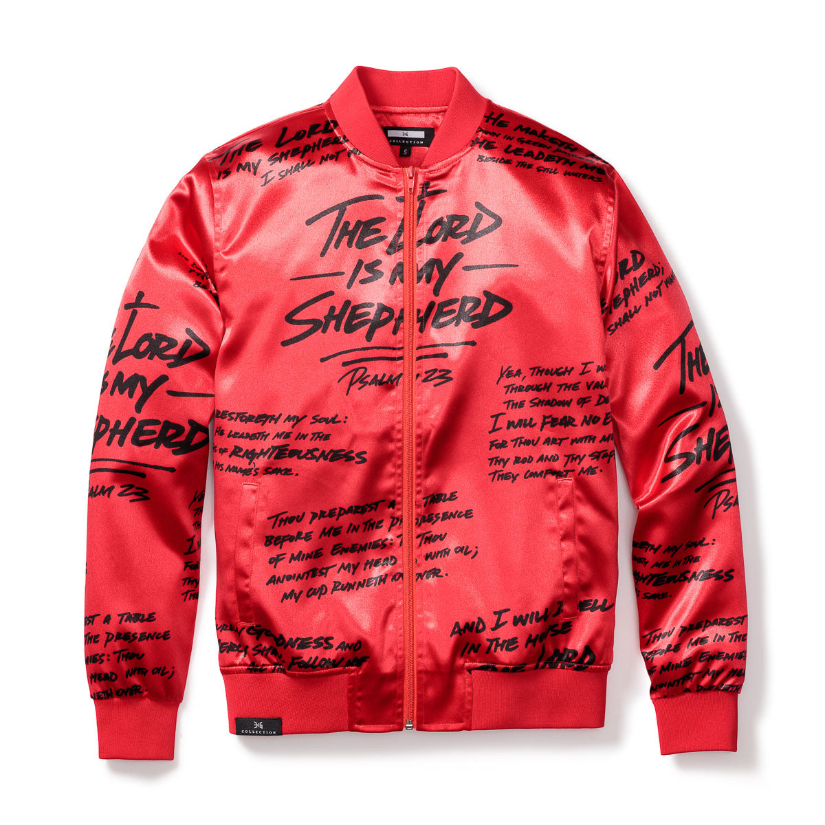 Psalm 23 Bomber Jacket - Satin Red - 316collection product image