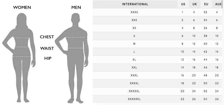 Delias Size Chart