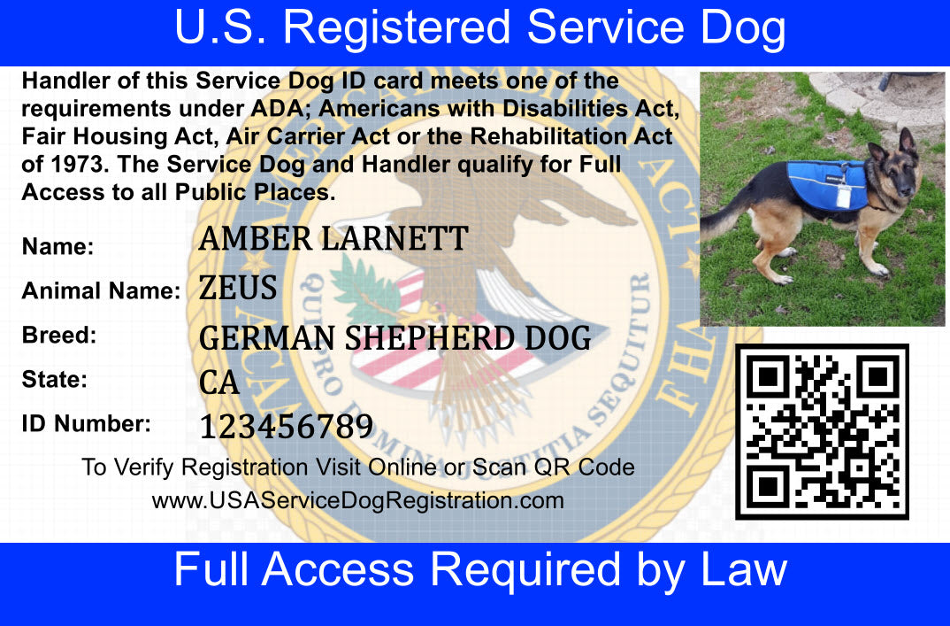 Free Printable Service Dog Id Cards