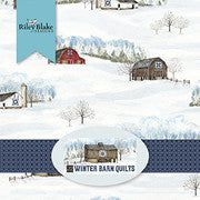 Riley Blake Designs Riley Blake Digital Winter Barn Quilts Main Fabric, Blue