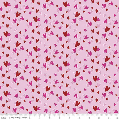 CLEARANCE Gnomes in Love Hearts C11312 Pink - Riley Blake Designs - Valentine's Valentines - Quilting Cotton Fabric