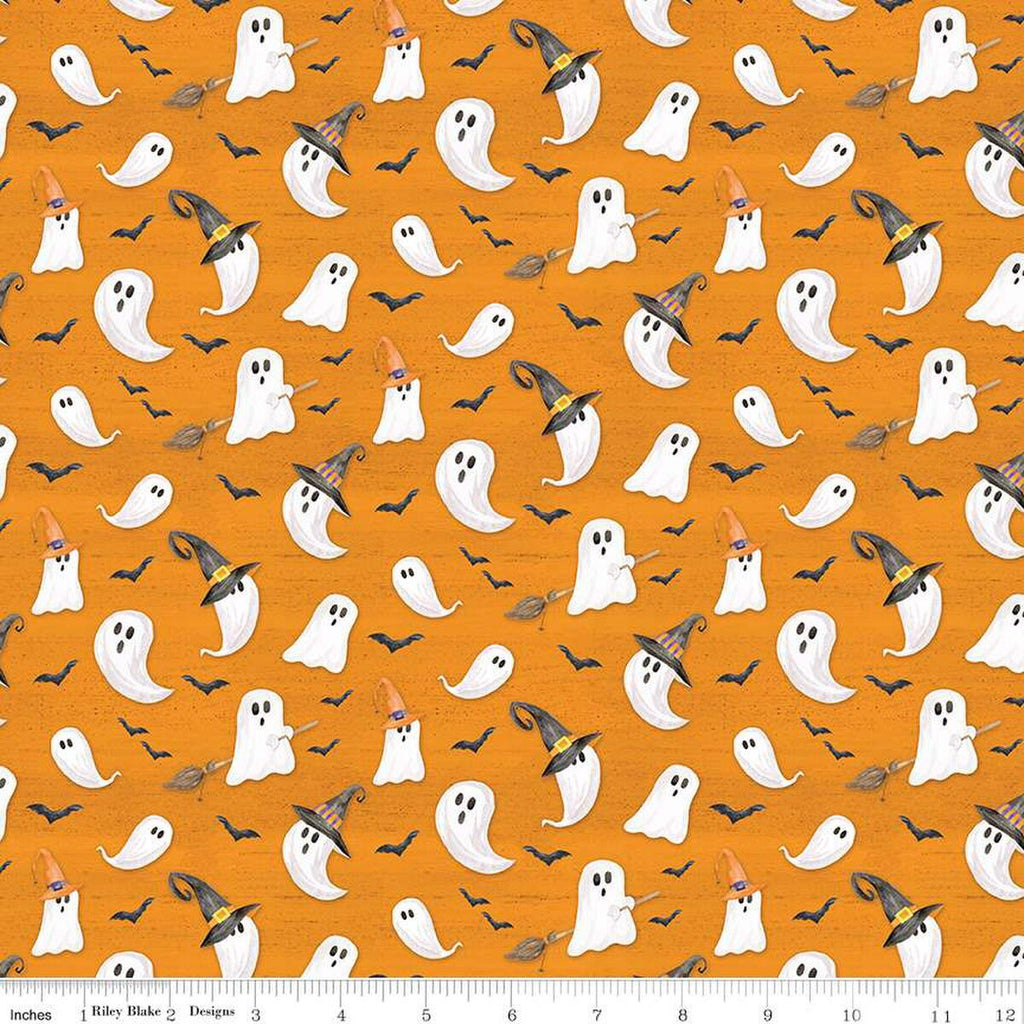 Monthly Placemats October Ghosts C12419 Orange by Riley Blake Designs ...