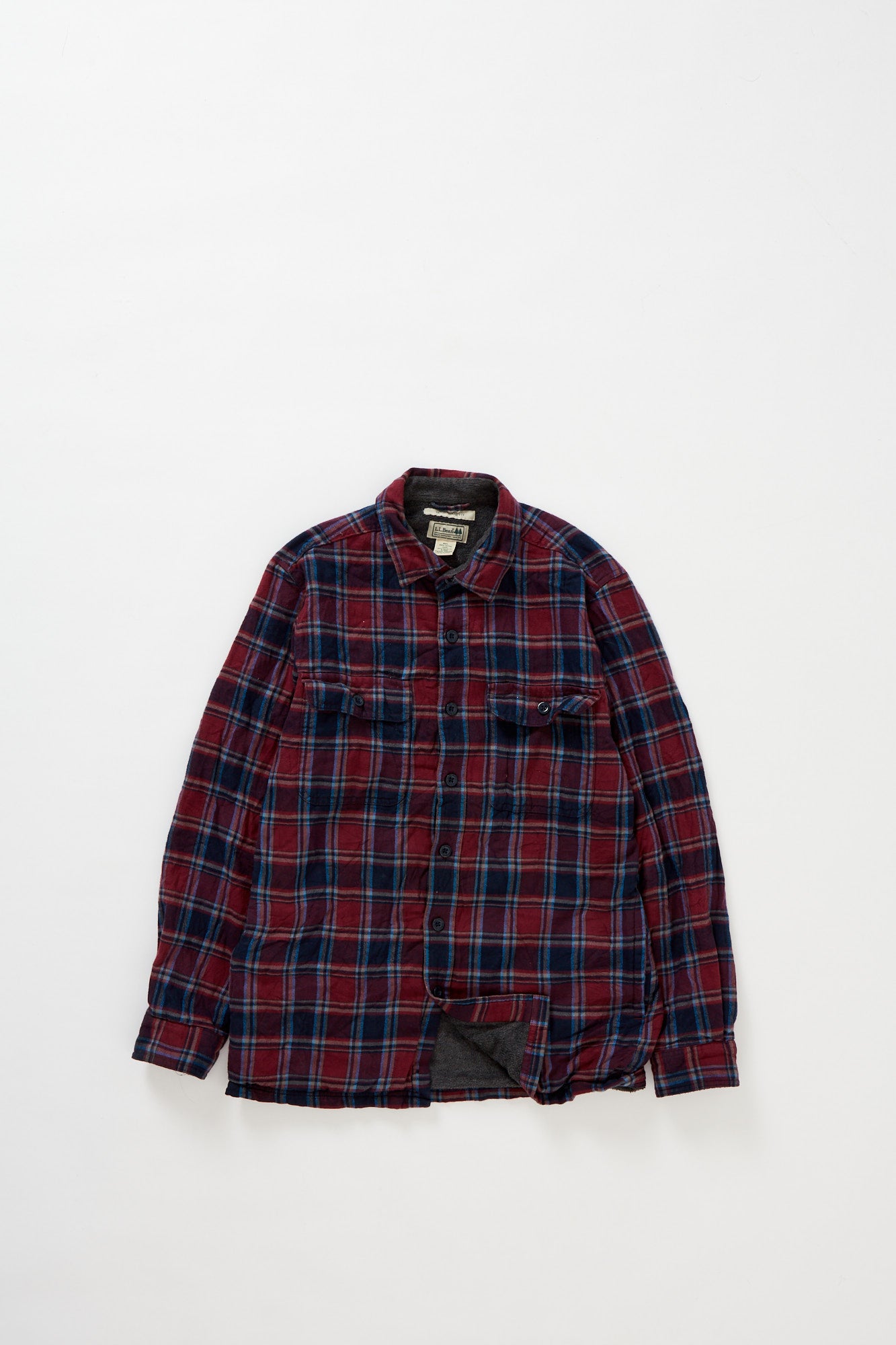 image of L.L. Bean fleece lined flannel shirt (S)