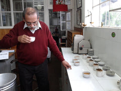 N K Puri doing Tea Tasting in Badamtam Tea Estate; Badamtam Tea Garden, Darjeeling Tea; Best Darjeeling Tea