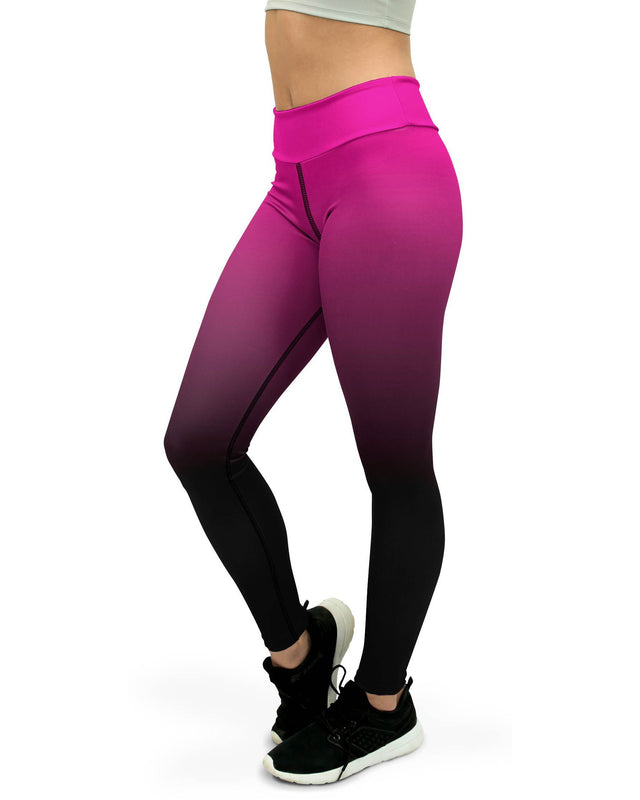 Ombre Pink to Black Yoga Pants