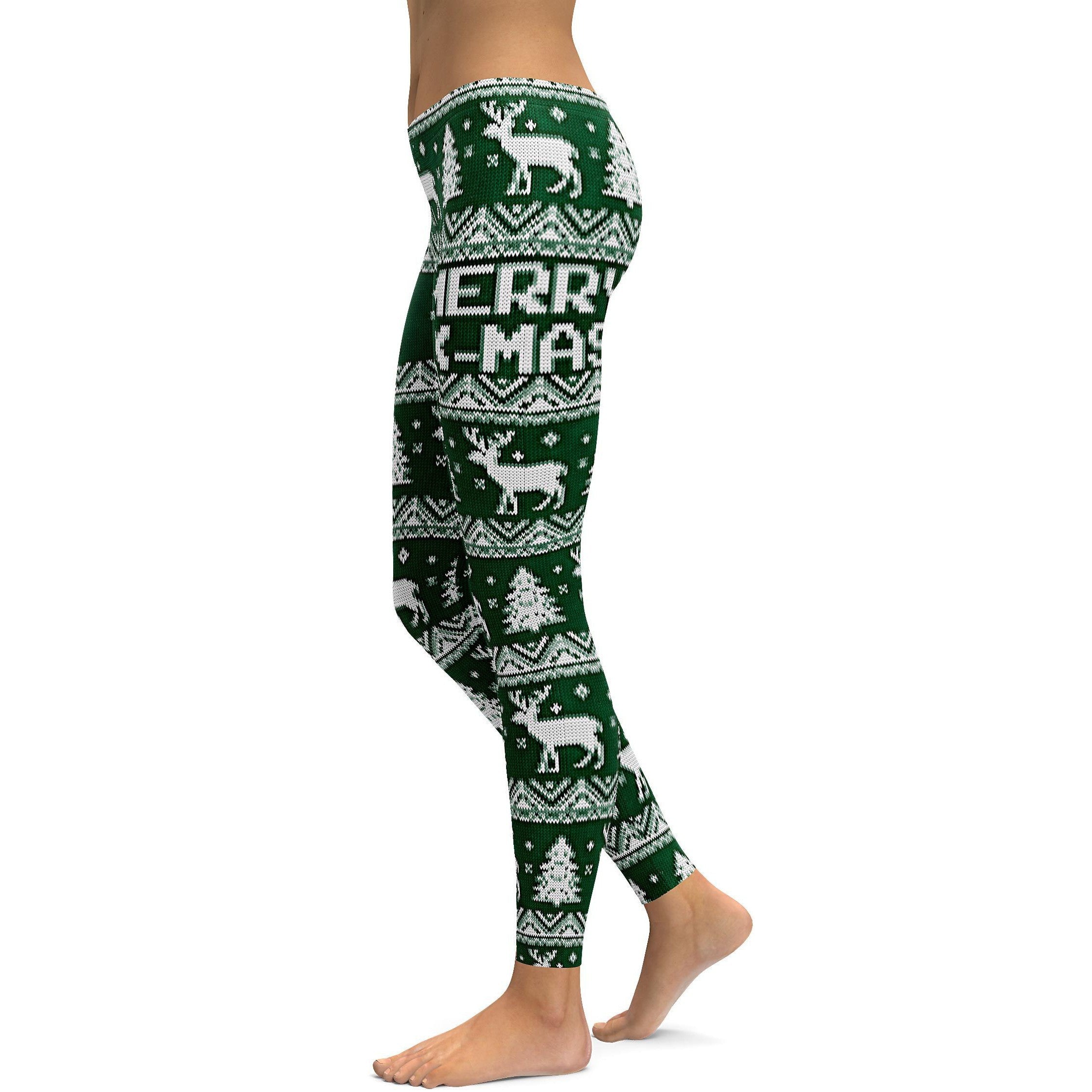 Green Ugly Christmas Leggings