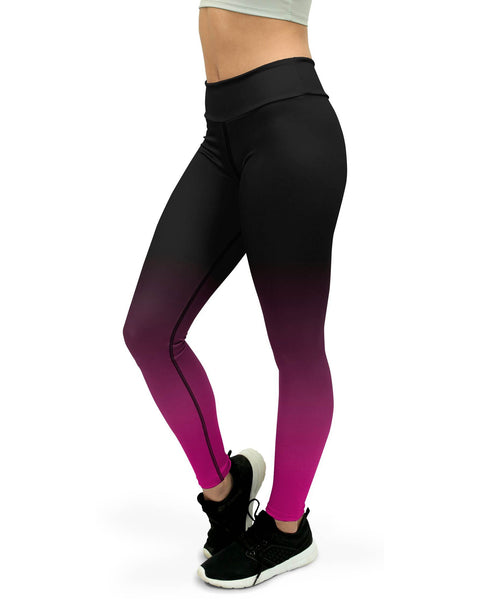 Ombre Black to Pink Yoga Pants