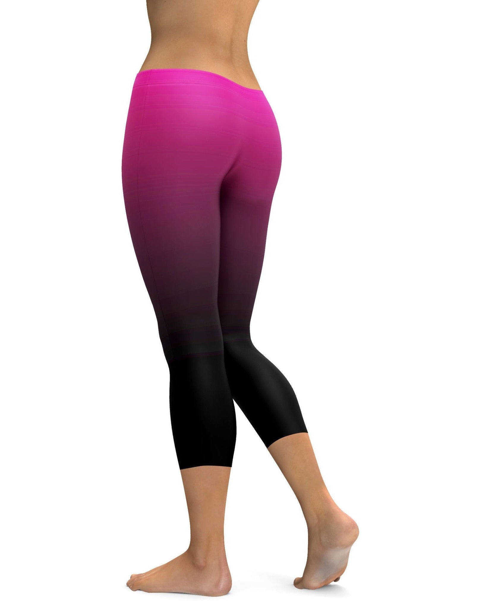 Ombre Pink to Black Capris