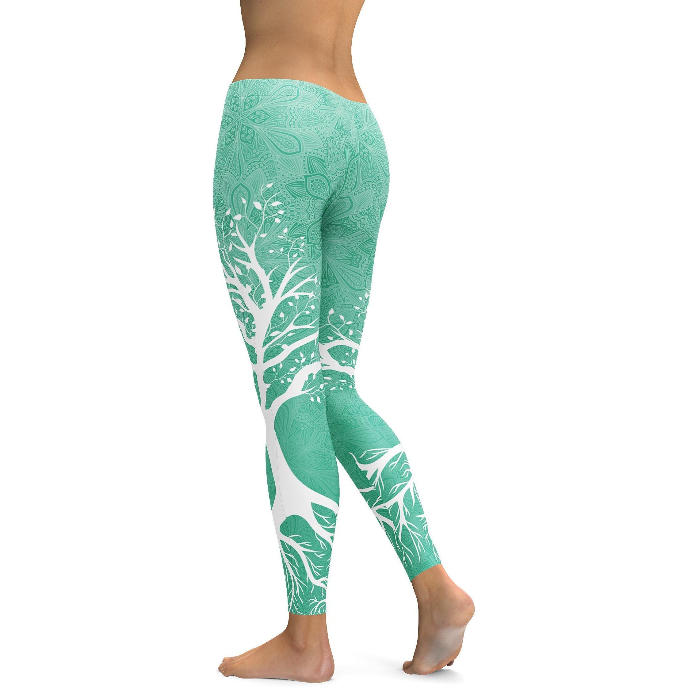 Mint Green Tree of Life Leggings