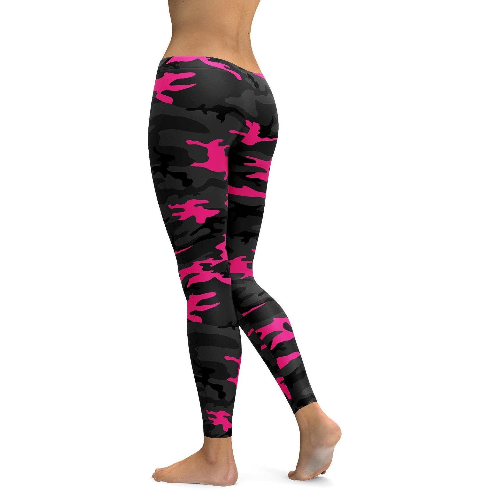 Dark Pink Camo Leggings Yoga Pants
