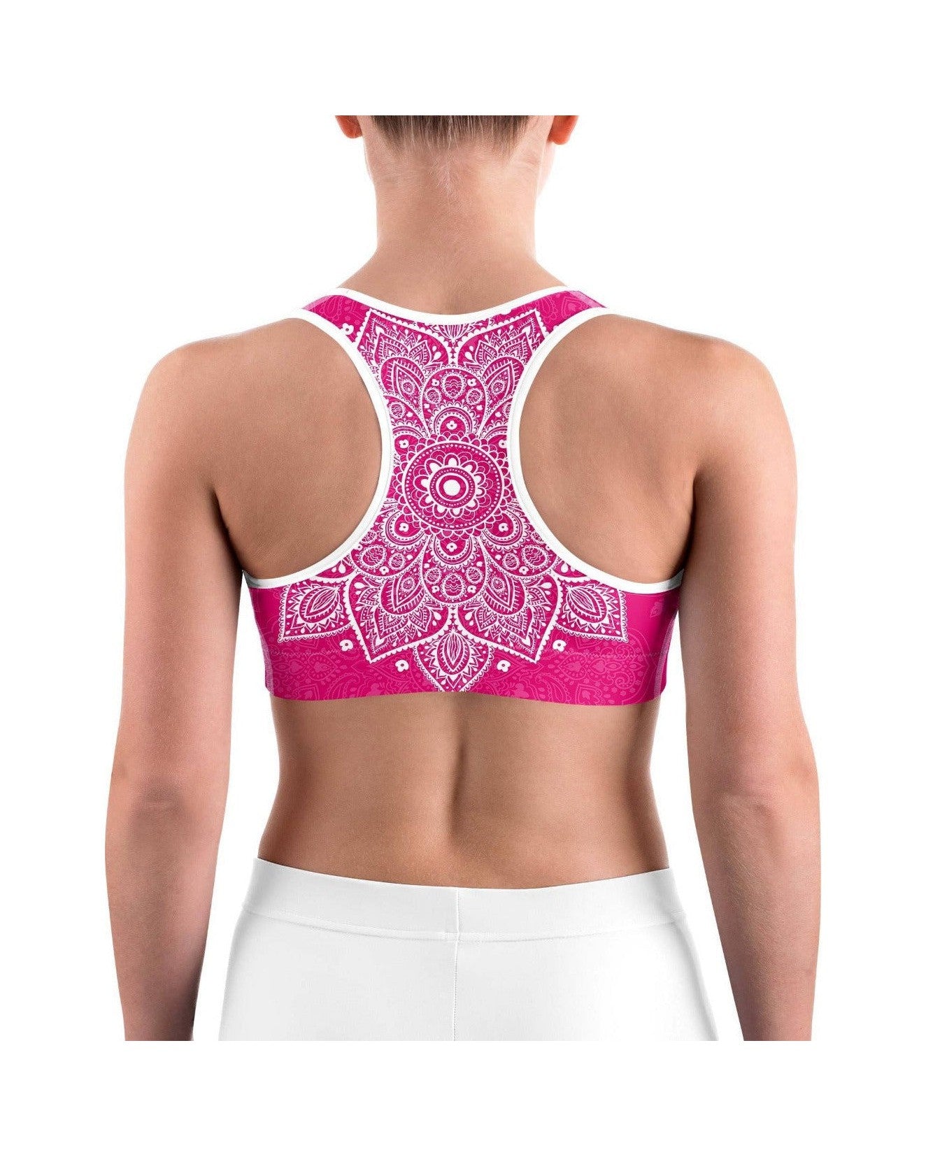 Hot Pink Mandala Sports Bra