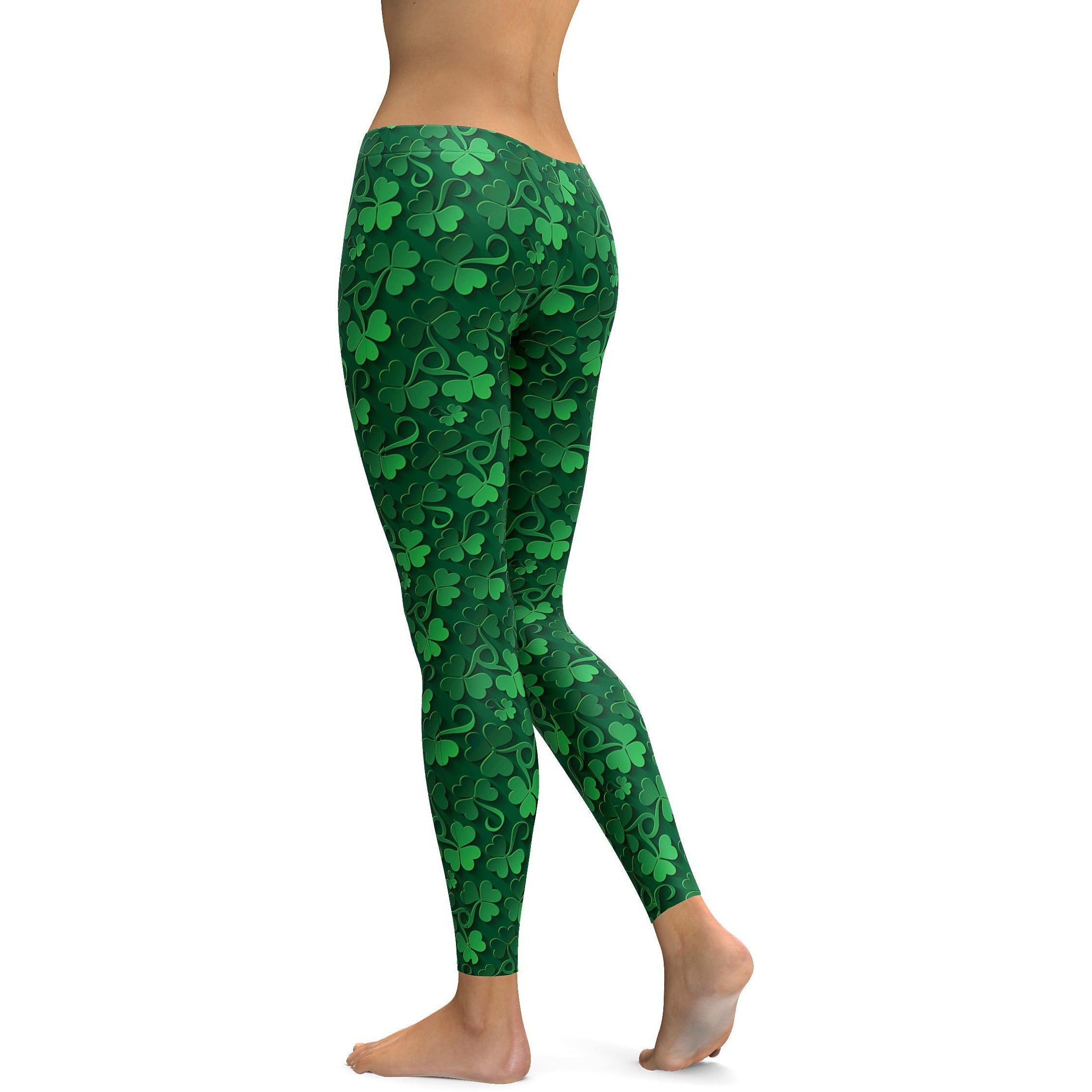 Irish 3D Shamrocks Leggings - St Patricks Day