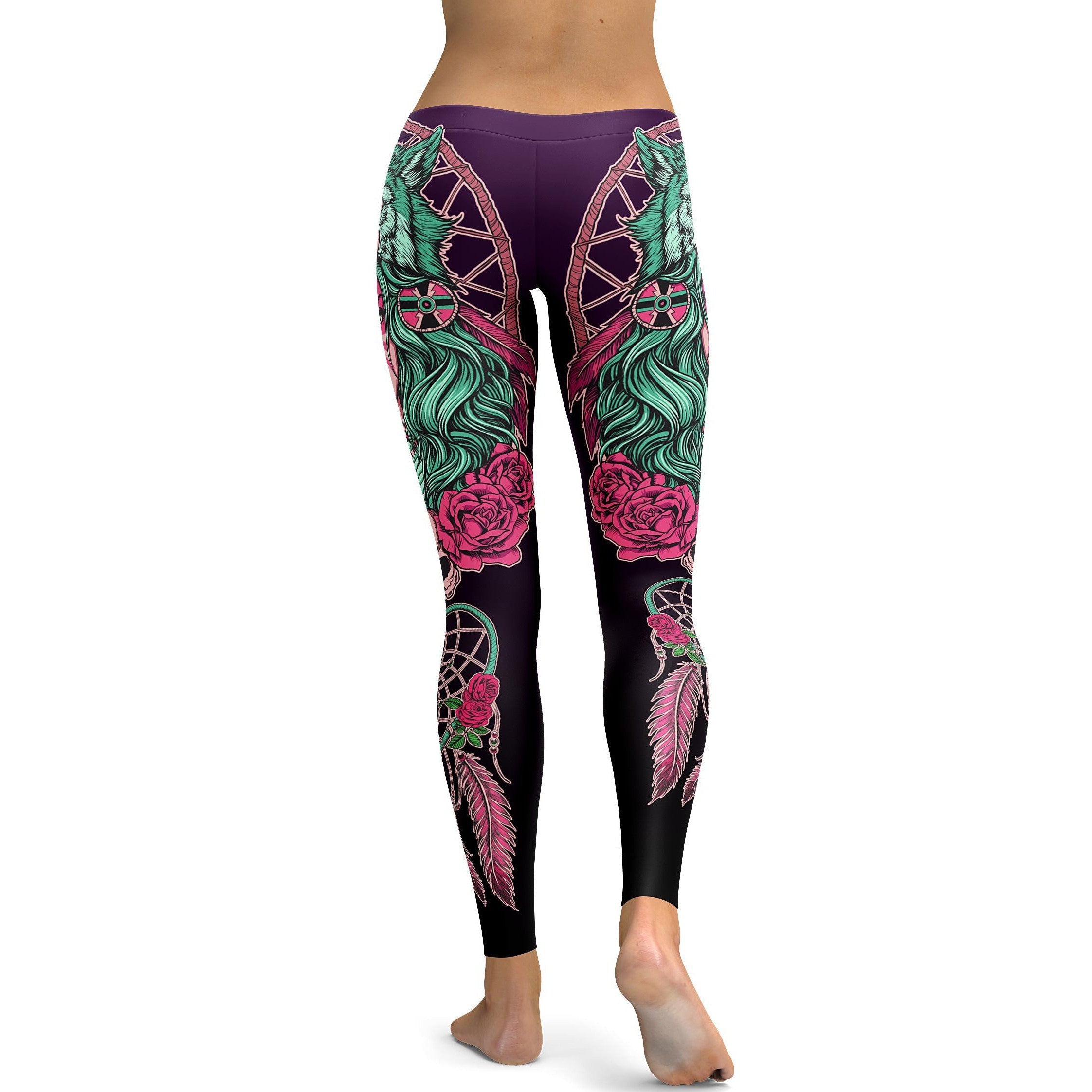 NWT Womens Casual Wild Crazy Pattern Aztec Indian Animal Native Stretch  Leggings