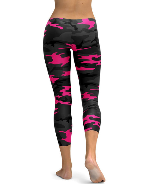 Dark Pink Camo Capris