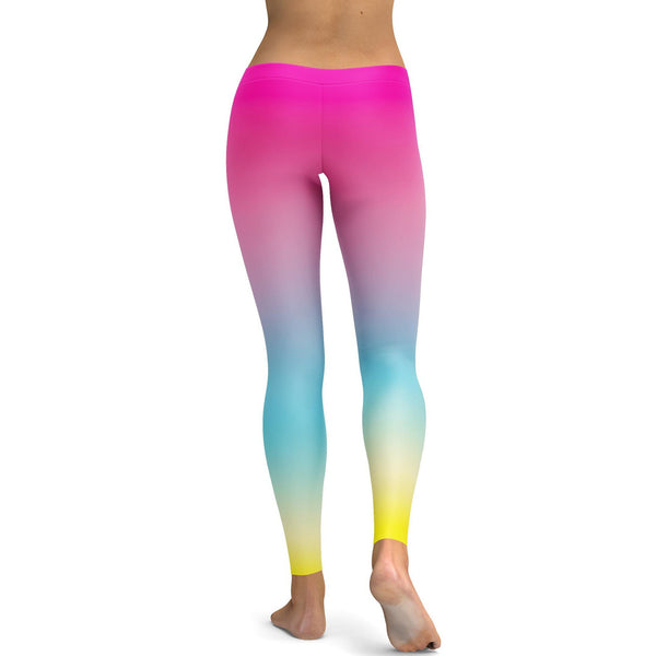 Ombre Pink to Yellow Leggings